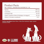 Fera Pets Cardiac Support - Cat & Dog Heart Supplement with Taurine, L-Carnitine, & CoQ10 - Promotes Normal Circulation and Heartbeat - 60 Capsules