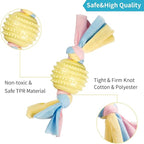 Toozey Puppy Teething Chew Toys - 7 Pack for Small Dogs, Cute Deer Plush Squeaky Toy, Durable TPR Chew Toy, 100% Natural Cotton Rope Toy, Non-Toxic and Safe