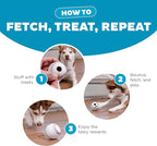 Outward Hound by Planet Dog Baseball, Durable Treat-Dispensing Dog Ball, Interactive Fetch Toy, Orbee-Tuff, Mint Scented, BPA-Free, for Indoor & Outdoor Play, White
