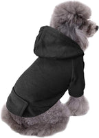 Jecikelon Winter Dog Hoodie Sweatshirts with Pockets Warm Dog Clothes for Small Dogs Chihuahua Coat Clothing Puppy Cat Custume (Black, X-Large)