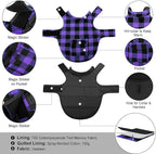 ASENKU Dog Jacket Plaid Reversible Reversible Dog Vest Waterproof Cold Winter Clothes Pet Apparel for Small Medium Large Dogs (2XL, Purple)