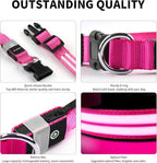 PcEoTllar Lighted Dog Collars for Night, Light Up Dog Collar Rechargeable Water-Resistant Flashing LED Dog Collars Safety Glow in The Dark Dog Collars Light for Large Small Medium Dogs