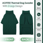 AOFITEE XXL Dog Sweater, Christmas Sweaters for Large Dogs, Warm Turtleneck Dog Sweater for Fall Winter Cold Weather, Solid Dogs Knit Sweatshirt for Golden Retriever, Labrador, Doberman (Green, 2XL)