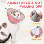 Supet Cat Cone Collar After Surgery, Soft Mesh Recovery Collar for Cats to Stop Licking and Scratching, Plastic Cone Alternative for Small Dogs, Medium, Large Cats