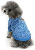 Idepet Pet Dog Classic Knitwear Sweater Soft Fleece Dog Coat Thickening Warm Pup Dogs Shirt Winter Pet Dog Cat Clothes Puppy Customes Clothing for Small Dogs (XXS, Blue)
