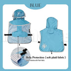 MAMORE Dog Raincoat Hooded Rain Jacket for Small Medium Large Dogs Slicker Poncho Bottom Waterproof Adjustable Reflective Breathable Leash Hole (Blue, XX-Large)