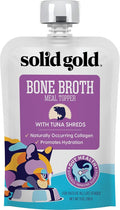 Solid Gold Bone Broth Cat Food Topper - Lickable Wet Cat Food with Protein Shreds for Hydration - Easy to Serve Wet Cat Food Gravy Bone Broth for Cats - Healthy Cat Snacks Treats - Tuna - Single