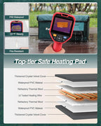 Outdoor Heated Cat House in Winter,Extremely Insulated & Weatherproof,Feral Cat Shelter with Waterproof Eaves & Escape Door for Outside Stray Barn Cat(Dark Green,23.6"x16.5"x13.4")