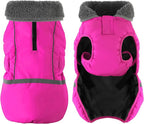 Dogcheer Warm Dog Coat, Christmas Dog Jacket Waterproof Puppy Winter Coat with Buckles, Reflective Adjustable Pet Snow Jacket Turtleneck Fleece Sweater for Small Medium Large Dogs - Pink, 3XL