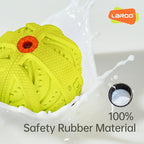 LaRoo Squeaky Dog Ball Toy,Durable Natural Rubber Squeaker Ball Throwing Training,Teeth Cleaning Chew Toy for Pet Medium and Large Dogs (3.5In Green)