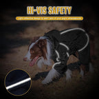 OneTigris Dog Raincoat with Hood for Medium Large Dogs, Waterproof & Reflective, 4 Legs Dog Rain Jacket Adjustable Puppy Poncho for The Rain and Snow (Black, Small)