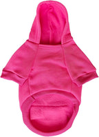 Jecikelon Winter Dog Hoodie Sweatshirts with Pockets Warm Dog Clothes for Small Dogs Chihuahua Coat Clothing Puppy Cat Custume (Rose red, XX-Small)