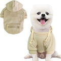 Jecikelon Pet Dog Cold Weather Coat with Pocket Winter Dog Hoodie Warm Puppy Clothes for Small Dogs Chihuahua Clothing (Beige, X-Large)