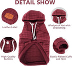 2 Pack Dog Hoodie Sweaters for Small Medium Dogs Warm Dog Clothes for Large Dogs Soft Waffle-Like Laminated Sweatshirt Bulldog (Brown+Wine Red, XXS (Back: 8",Chest: 11", Neck: 7.9"))