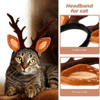 Christmas Halloween Pet Headband for Dog Cat Pet Elastic Band Adjustable,Costume Accessory for Cats and Kittens Comfortable Non-deformable for Holiday Season and Photography - Size L