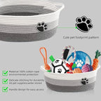 7 Pcs Puppy Dog Toys Storage Basket Set Dog Gift Chew Toys for Teething Squeaky Plush Duck Rope Woven Basket with Handles for Small Puppy