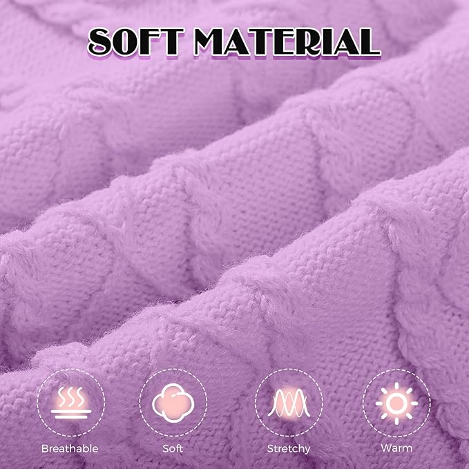 Dog Sweaters for Small Medium Large Dogs Girl, Soft Warm Turtleneck Pup Dogs Shirt, Double Knitting Collar for Outdoor Playing, Warm Dog Clothes (M,Purple)