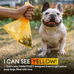 FUNNY FUZZY Dog Poop Bags – Leak proof, Tear-Resistant Pet Waste Bags Made with EPI Material, Easy to Open for Walks or Travel, Lemon Scented, 120 Count