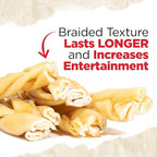 Natural Farm Braided Pork Collagen Dog Chews (5 Pack), Flavorful Braided Pork Collagen Sticks, Natural Dog Chews, Long Lasting, for Small, Medium, and Large Dogs, Odor-Free Rawhide Alternative
