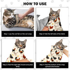 27.6" Cat Grooming Wrap, Self Adhesive Cat Wrap for Cutting Nails, Anti-Escape Cat Swaddle Wrap for Medicine Ear Cleaning, Chicken Anti-Scratch Cats Burrito Restraint Blanket, Pet Tool (6-10 lbs)