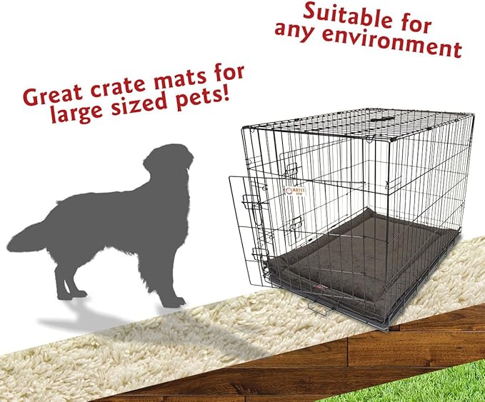 Majestic Pet Orthopedic Memory Foam Dog Crate Mat - Plush Pet Bed Pad for Crates & Kennels | USA Crafted | 42"x26" Villa Storm