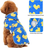 Dog Raincoat for Small Dogs Puppies Waterproof Hooded Rain Jacket with Reflective Strips Leash Hole & Poncho Adjustable Fit (ShinyDuck,S)