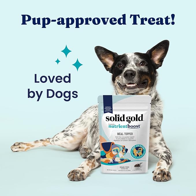 Solid Gold NutrientBoost Meal Toppers for Dogs - High Protein Dog Food Toppers for Dry Food - Grain Free Flavor Enhancer with Vitamins, Minerals & Amino Acids for Gut Health & Immune Support - 1lb