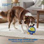 Race&Herd 9" Jolly Soccer Ball for Dogs - Tough Durable Dog Ball Toy with Straps, Pet Bouncy Herding Balls for Dogs, Floating Dog Balls with Tags for Water Fetch (BaaBaaBall, Daddy Sheep)