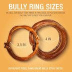 Pawstruck All-Natural 4" Bully Stick Rings for Dogs - Rawhide-Free, 100% Beef, Single Ingredient Dental Chew Bones - Fully Digestible, Low Odor - 10 Count - Packaging May Vary