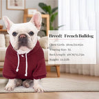 2 Pack Dog Hoodie Sweaters for Small Medium Dogs Warm Dog Clothes for Large Dogs Soft Waffle-Like Laminated Sweatshirt Bulldog (Dark Green+Wine Red, M/L (Back: 17",Chest: 24.5", Neck: 14.5"))