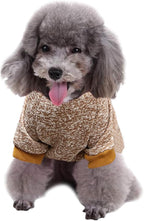 Jecikelon Dog Clothes Dogs Sweater Soft Puppies Clothing Winter Puppy Sweaters Warm Outfit for Dogs Small XXS XS Cat Apparel (Khaki, S)
