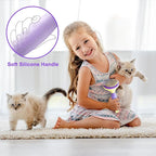 Cat Brush for Grooming and Shedding, Self-Cleaning Silicone Brush for Short and Long Haired Cats, Cat Gifts for Pet Lovers (purple)