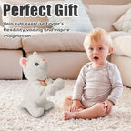 Smalody Interactive Electronic Plush Toy - Upgrade Robot Talking Cat Toys with LED Light Eyes, Animals Sound Control Electronic Pet for Kids, Kitten Toys for Boys & Girls Kids(White)