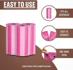 Parisian Pet Ecofriendly Dog Poop Bags Rolls - 320 Count Unscented Poop Bags For Dogs - Leakproof, Extra Thick, 16 Dog Waste Bags Refill Rolls - Striped Pink Doggie Poop Bags - Fits All Dispenser