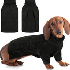 ASENKU Dog Sweater for Medium Dog Girls Boys, Fall Winter Turtleneck Long Sleeve Pet Christmas Sweater, Pullover Sweatshirt for Dachshund, Westie (Grey, M)