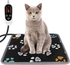 furrybaby Pet Heating Pad, Waterproof Dog Heating Pad Mat for Cat with Durable Anti-Bite Tube Indoor for Puppies Dogs Cats (1 Pack Black, 17 X 17in, Temp Adjustable)