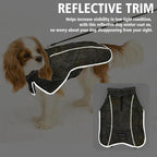 Fragralley Dog Coat Large, Waterproof Dog Jacket with Warm Fleece Lining, Adjustable Reflective Dogs Winter Coat, Turtleneck Pet Coats for Cold Weather (Reed Camouflage L)