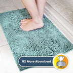 Muddy Mat® Shown on TV–Super Absorbent Microfiber Dog Door Mat for Muddy Paws, Non-Slip Washable Pet Rug, Quick Dry Chenille Entryway Carpet, Machine Washable Indoor Outdoor mat–Seafoam Green 59"x35"