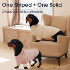 IECOii 2 Pack XXL Dog Fleece Sweater for Large Dogs, Warm Dog Turtleneck with Stretch for Pitbull Sweater, Fall Winter Pullover Dogs Sweatshirt with Sleeve, Indoor & Outdoor Sweaters for Walking, 2XL