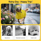 DENTRUN Dog Raincoat with Hood for Border Collie, Shiba Inu – Windproof & Reflective for Night Walks, Jogging, Backpacking – Adjustable Fit, XL