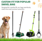 60 Count Extra Large Dog Poop Bags for A&H Swivel Bin Pooper Scooper, Pet Waste Bags with Handle for Dog Poop Cat Litter, Heavy Duty Leakproof Unscented