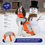 FUAMEY Dog Winter Jackets for Small Dogs,Dog Coat with Harness Built in,Waterproof Dogs Snowsuits Warm Pet Jacket Zip Up Fleece Cold Weather Coats Reflective Puppy Vest with Pocket Orange XS