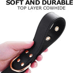 Leather Dog Collar,Dog Collar with Adjustable Sturdy Metal Buckle,Heavy Duty Dog Collar for Walking, Hiking, Training, Hunting (Black,S:15.2"-19.2" Neck)