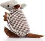 Hollypet Plush Dog Squeaky Toy Stuffed Armadillo Animal Pet Puppy Chew Toys with Clean Teeth for Small Medium Large All Breed Sizes Dogs, Gray Large, 8 in
