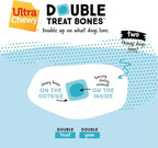 Ultra Chewy Double Treat Bones: Long-Lasting Dog Treats Made in USA for Large and Small Breeds, Highly Digestible, Ideal for Aggressive Chewers (Bacon & Cheese, 24 Count)