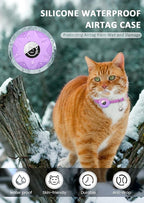 Apple AirTag Cat Collar, GPS Tracker Kitten Collar with Reflective Breakaway Holder and Bell, Lightweight for Cats & Kittens (Purple)