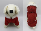 Pet Warm Dog Coat for Winter Dog Clothes Hooded Dog Jacket for Small Puppies Medium Large Dog Cat Clothes Insulated Padded Snow Jacket for Cold Weather Faux Fur (XX-Large, Dark Red)