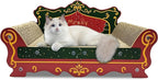 Luxury Cardboard Cat Scratcher Sofa Bed Couch Shaped Cat Scratching Board, Cat Scratch Lounge with Catnip,Cat Scratcher for Indoor Cats(Xmax)