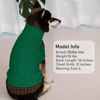 KYEESE Dog Sweater Soft Pullover Dog Sweaters for Small Dogs Male Stretchy Knitwear Cat Clothes Warm Turtleneck Small Dogs Sweater with Gingham Patchwork Comfy Pet Coat for Fall Winter Cold Weather