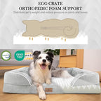 Comfort Expression Orthopedic Dog Bed for Small Dogs 20x14 Inch, Waterproof Egg Crate Foam Small Pet Bed with Removable Bolsters, Dog Couch with Washable Cover & Non-Slip Bottom, Grey White